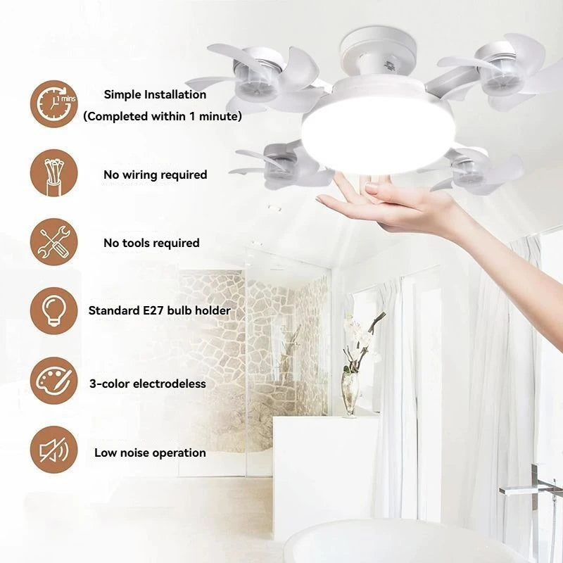 Nordic E27 Ceiling Fan Light